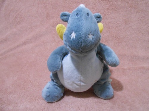 Doudou dragon bleu jaune