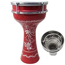 40.6cm Longueur Aluminium Darbouka,8 " Accordable Et Interne Clochettes (Rouge)