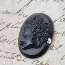 Camée Napoléon III en Verre XIXè Profil Femme Victorian Glass Cameo 19thC