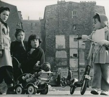 Children, Paris, scooter, photo photo film print c. 1950