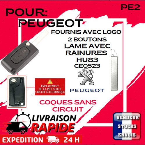 Coque clé peugeot 307 - clé, 308