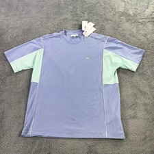 Lacoste Shirt Mens Medium Workout Gym Training Purple Green Active Casual