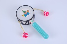 Vintage Tambourine Toy Tambouo Game With Balls Old Chinese Plastic Tambourine