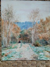 "Landscape France" antique watercolor signed R.Landeau (1859-1934) Bénézit +++
