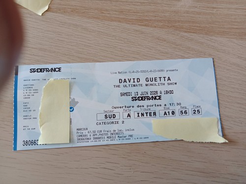 Place concert david - de, guetta