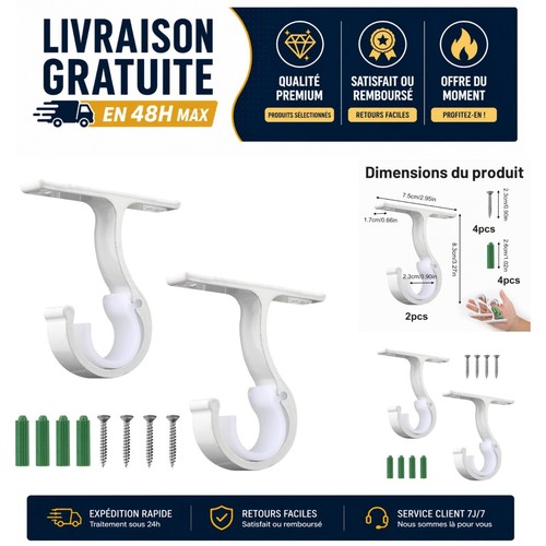Supports tringle rideaux - supports, à