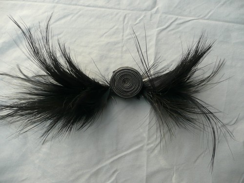 Antique feather and fabric - antique,