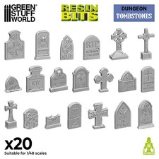 20x Pierres tombales pour cimetière - Décors Modélisme Wargames GSW