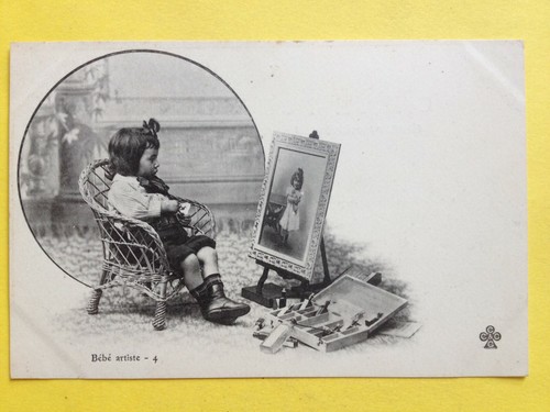 Cpa 1900 bébé artiste - de,