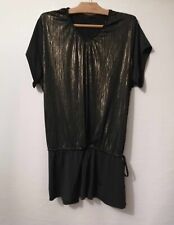 Blouse tunique noire et doré polyester élasthanne T48 (2412033)