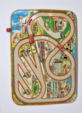 OLD TOY CIRCUIT TOLE LITHOGRAPH + 3 CARS