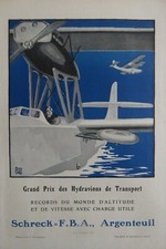 1926 PUB HYDRAVION LOUIS SCHRECK FBA ARGENTEUIL HALLO / POTEZ MEAULTE FRENCH AD