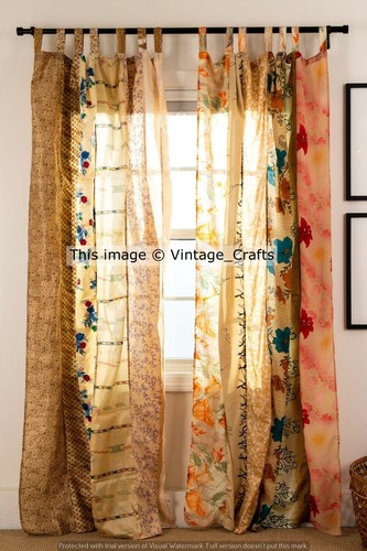 Rideau indien vintage sari
