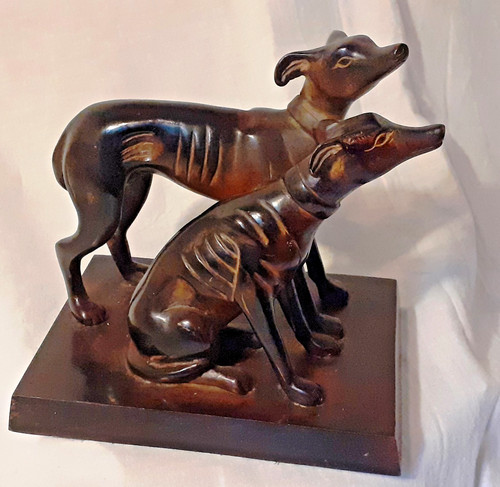 Statuette groupe levriers - statuette,