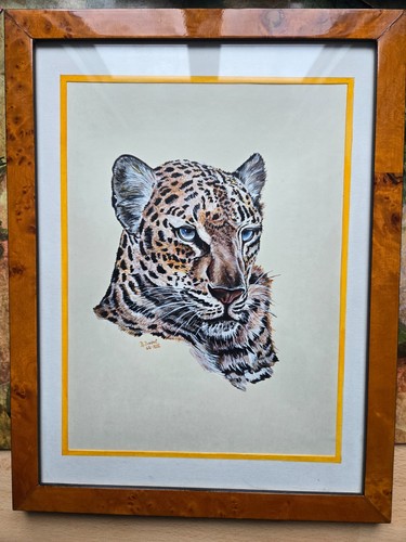 Gouache originale guépard par - gouache,