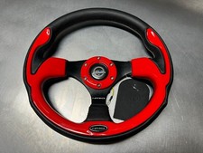 ? NEW NRG Pilota Steering Wheel 320mm Black Leather Accent Red Inserts