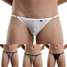 Homme Low Rise Jockstrap Paquet sous-V??tements String Tongs Slip Ice Soie
