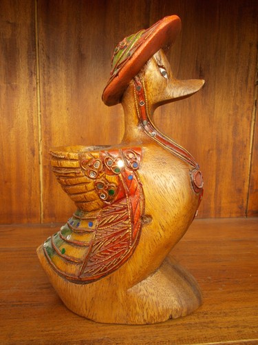 Canard bois massif sculpte - canard,