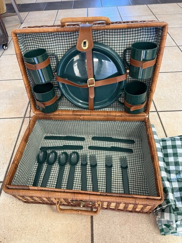 Panier pique nique osier motif - panier,