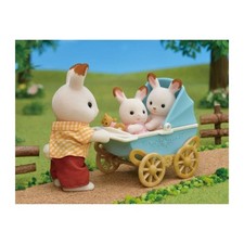 SYLVANIAN FAMILIES - 5432 - Les jumeaux lapin chocolat et poussette double - les