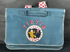 Vintage Tintin Destination Moon 1950 Backpack Satchel HEAVY WEAR Rocket Logo