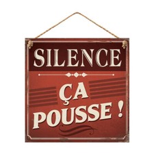 Panneau métal humour wc, déco de porte petit coin, citation règles des toilettes