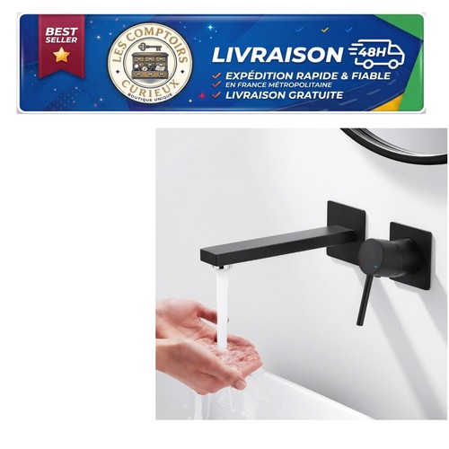 Robinet lavabo encastré noir