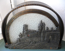 ANCIENNE LAMPE FER FORGE ART