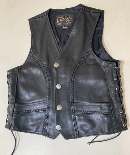 Vintage vest classic leather - vest,