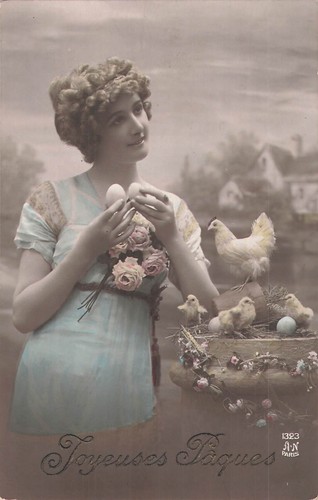 Paques femme elegante - femme, oeufs