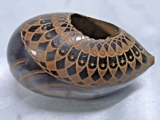 🇫🇷 ANCIENNE TABATIERE NOIX SCULPTE OEUF COCO COROZO COLOQUINTE