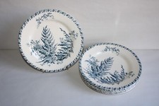 6 antique Gien earthenware flat plates decor Ferns, dia. 23 cm lot 1