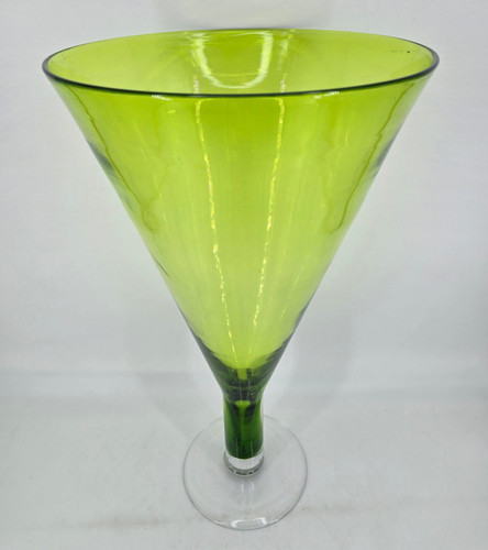 Mcm hand blown large green - hand, art