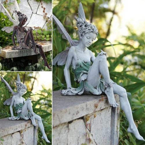 Statue fée assise fontaine - de,