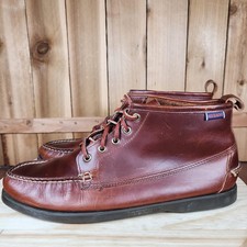 Sebago Docksides Shoes Mens Size 11 M Brown Leather Moc Toe Boat Lace Up Casual