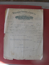 ++"1635" OLD INVOICE SPINNING WEAVING WALLAERT FRERES IN LILLE 1946