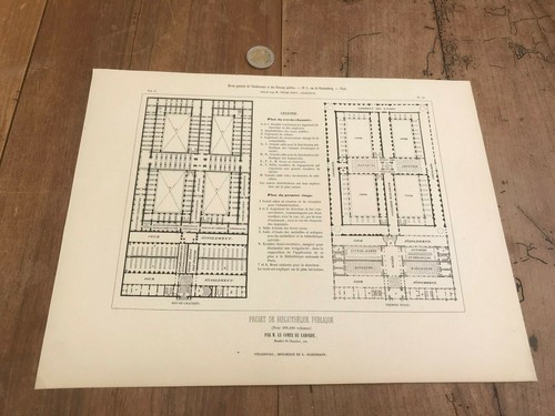 Gravure ancienne architecte - ancienne,