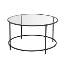 Table Basse Salon, Meuble de Salon en Verre, Cadre en AER, Table Basse Ronde,...