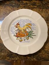 Poule au Pot Ceramic Plate Made in France Recipe on Plate in French