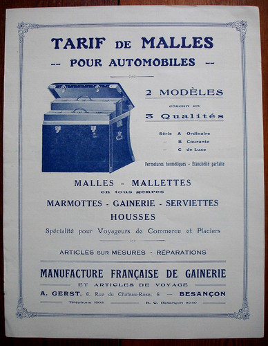 Catalogue tarifs de malles - , "tarifs
