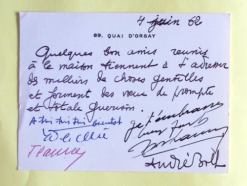 Carte autographe andré - carte,