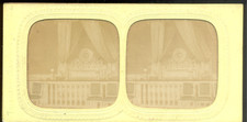 PARIS,Trianon, Bedroom by Joséphine STEREO Vintage Albumen Print c.1862