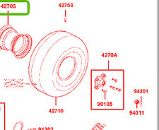 JANTE ARRIERE KYMCO MAXXER 300, 42705-ADC6-E00-N1A OEM