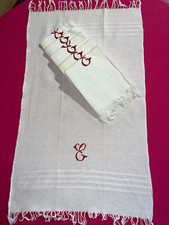 6 honeycomb cotton monogram towels E 81cm x 49cm