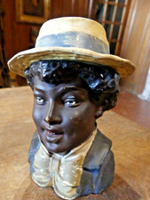 POT A TABAC en terre cuite Polychrome 19em