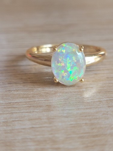 Bague opale blanche - opale,