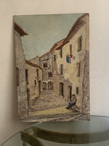 Tableau ancien huile - , paysage