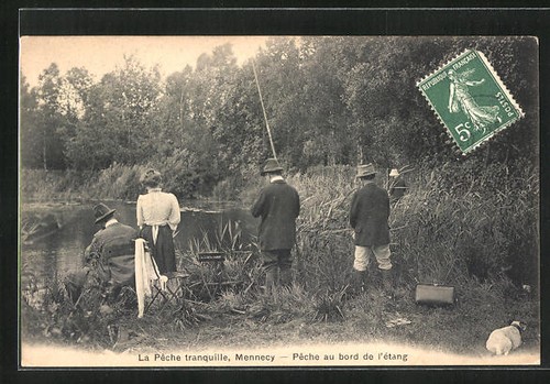 Cpa mennecy peche - mennecy,,