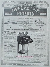 PUBLICITE ORFEVRERIE PERRIN COUTELLERIE COFFRE CHENE 4 TIROIRS DE 1931 FRENCH AD