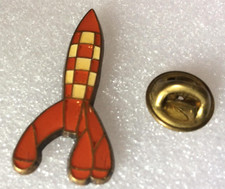 Pin's vintage tintin fusée (Lombard  Hergé  Coinderoux ) version laiton  N° 29